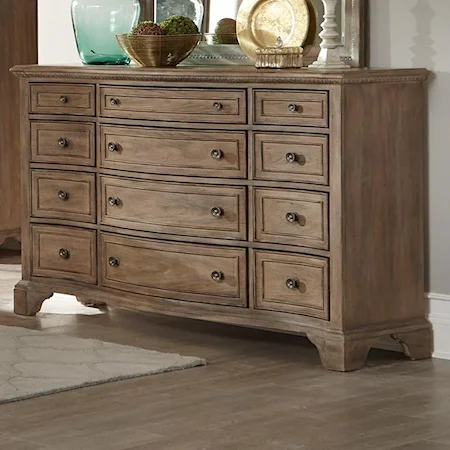 Vintage 12 Drawer Dresser with Power Outlet